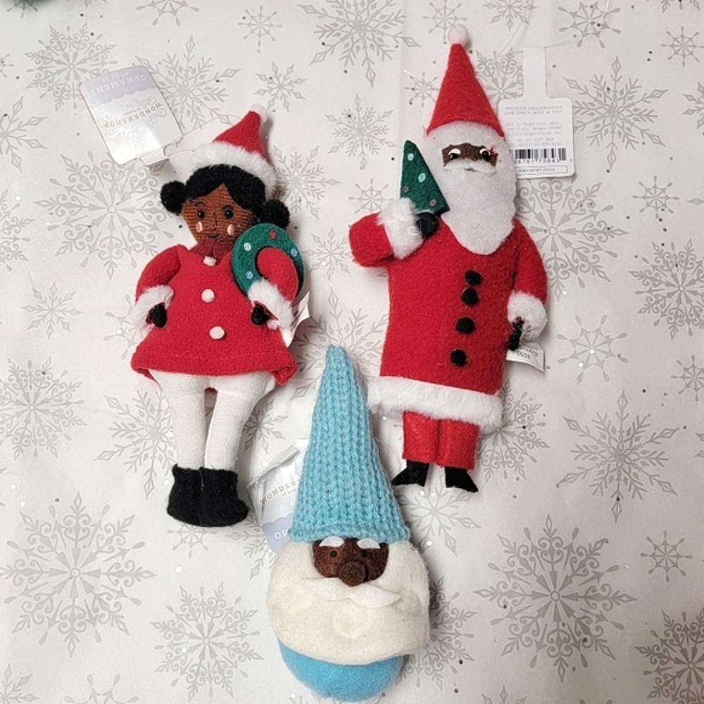 Christmas Tree Ornaments Ethnic African American Black Santa and Mrs. Claus